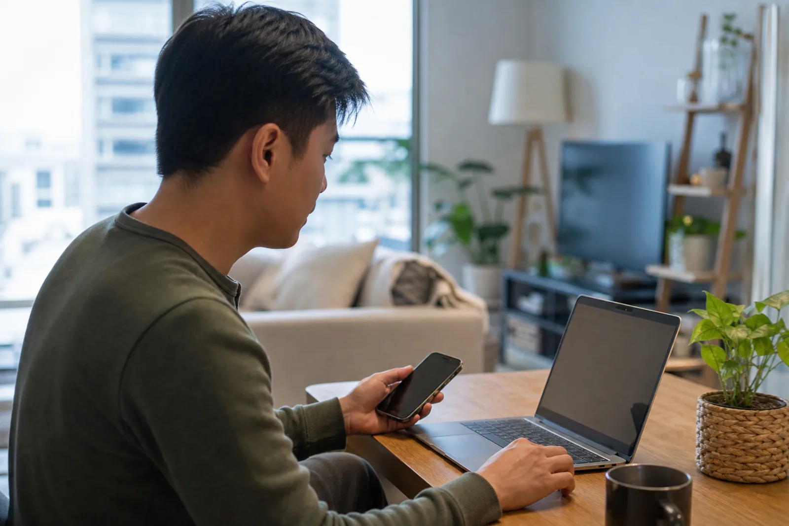 A newcomer organizing recurring household payments at home