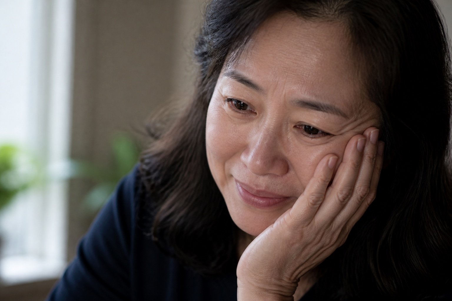 A newcomer reacting with quiet relief after receiving confirmation