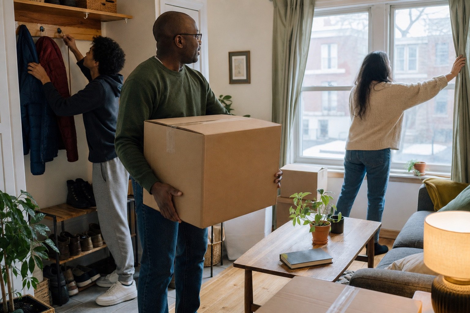A family moving into their Canadian home
