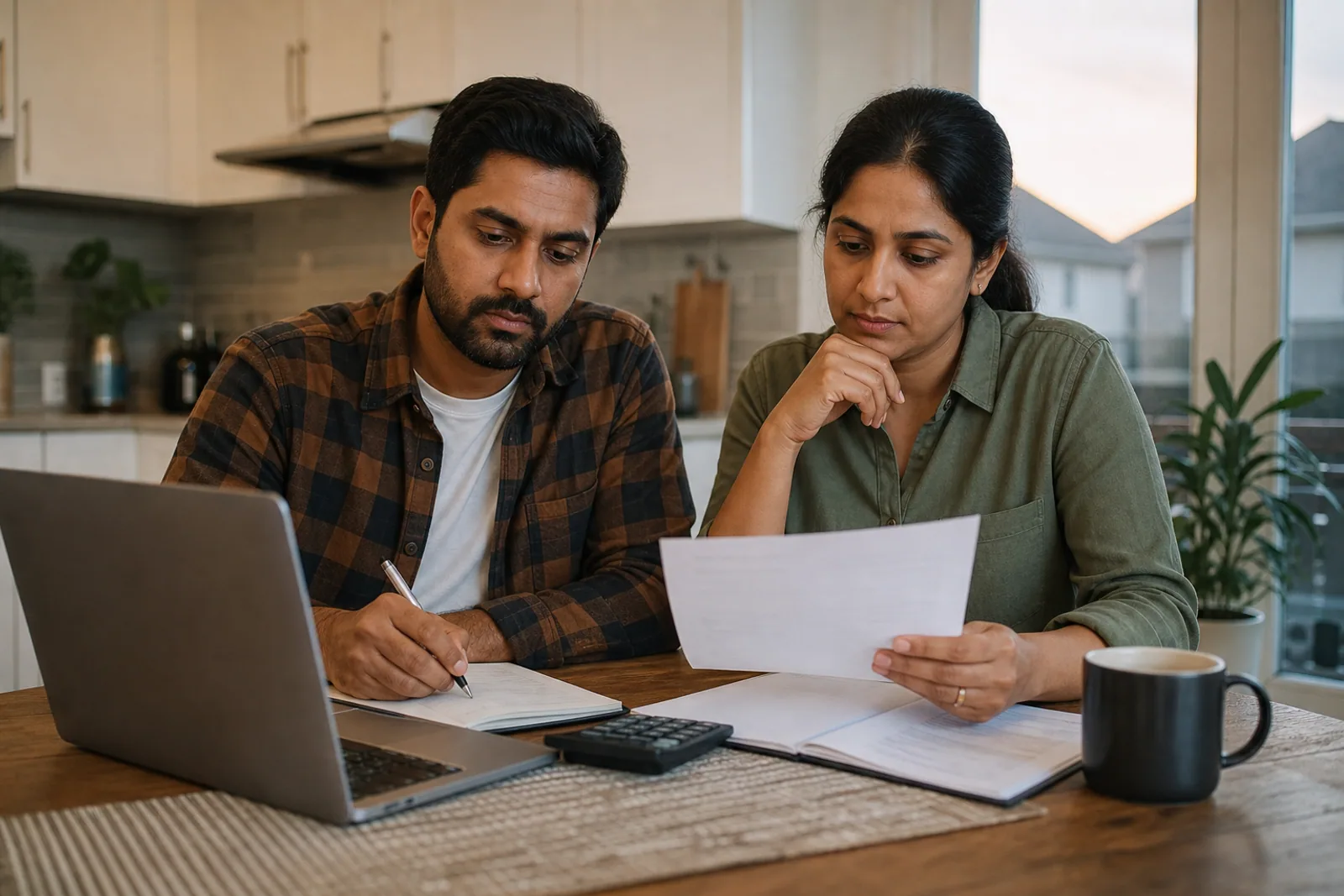 A household reviewing a financial plan
