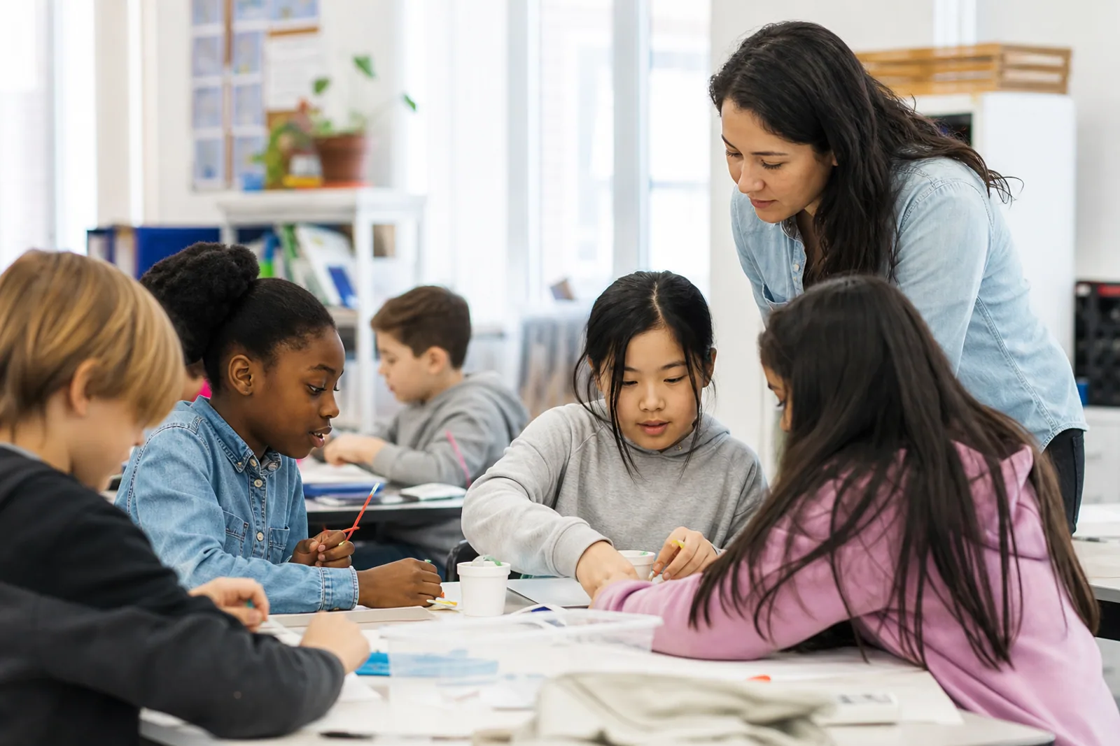 Children learning together in a classroom