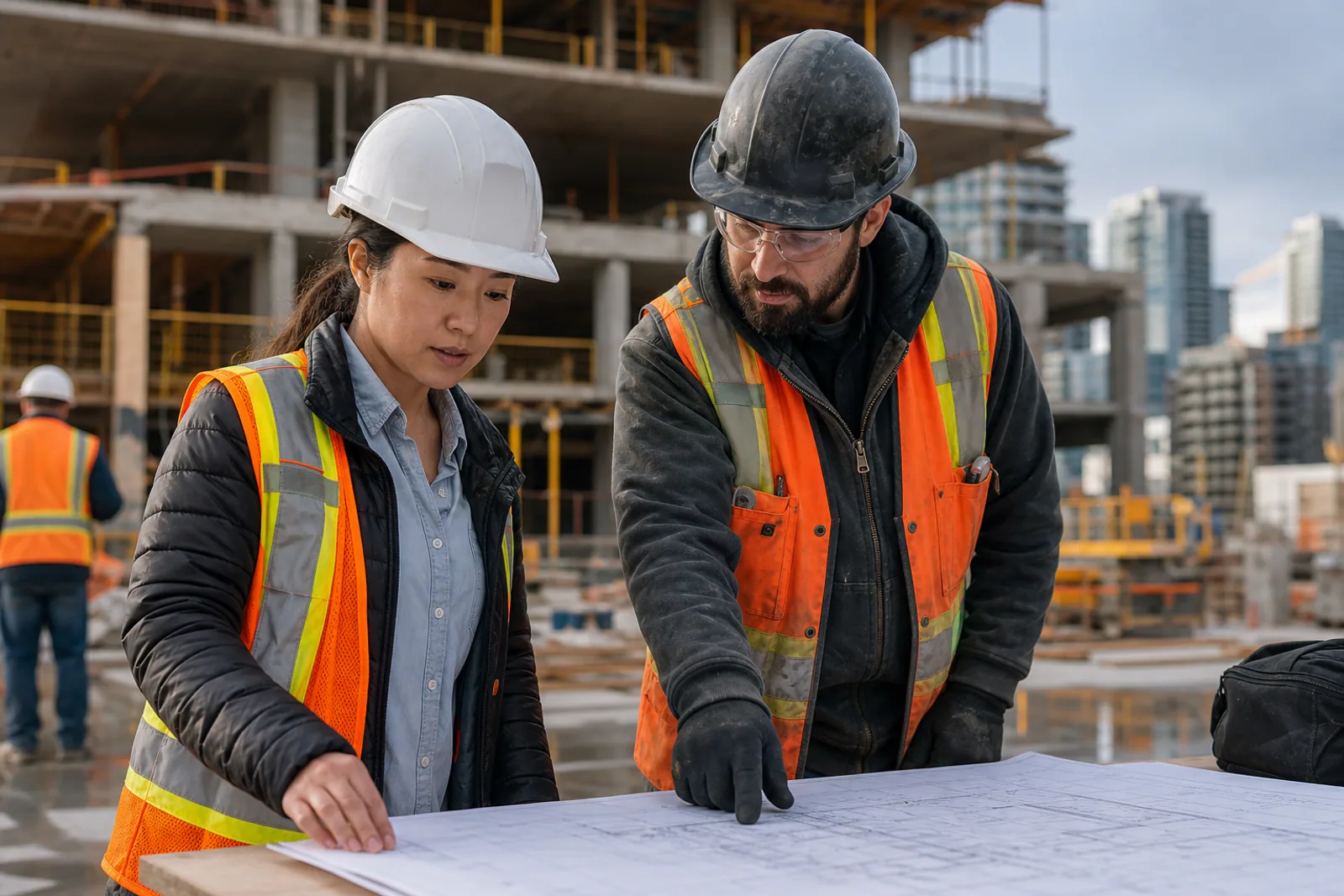 A construction professional at a work site