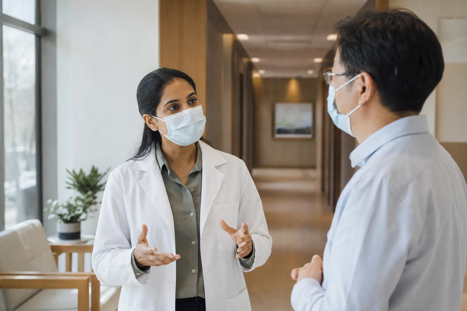 A health-care professional at work