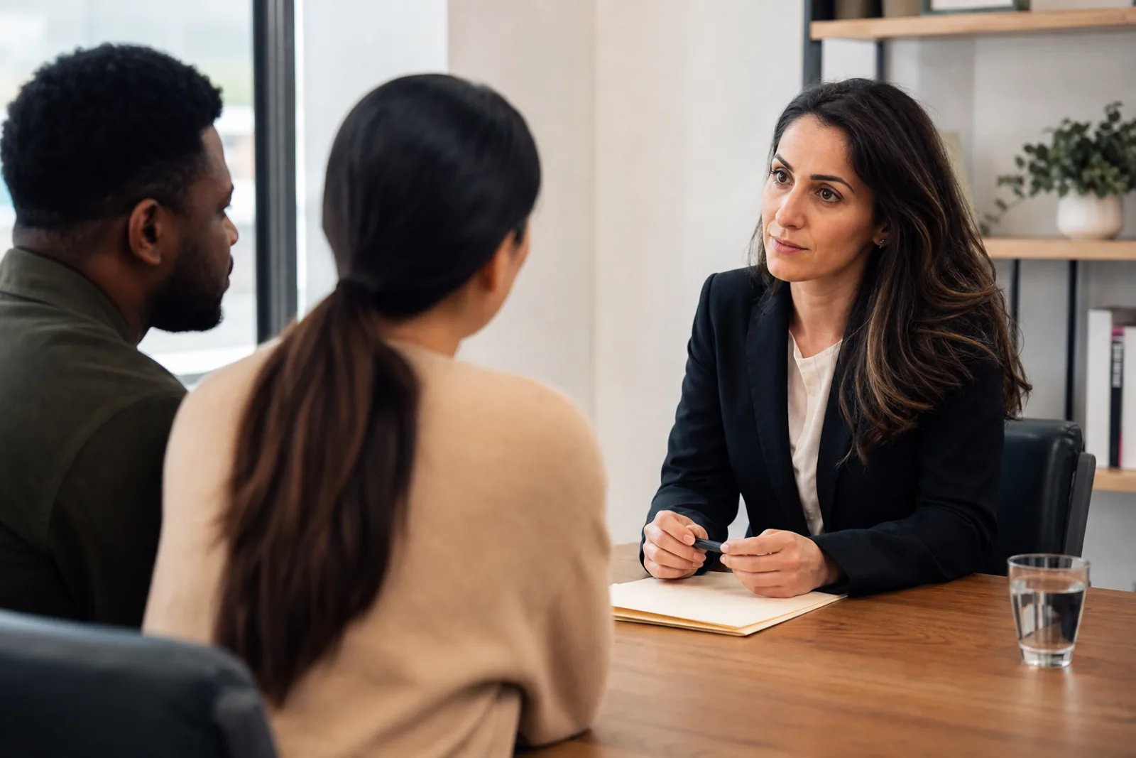 A professional consultation in an office